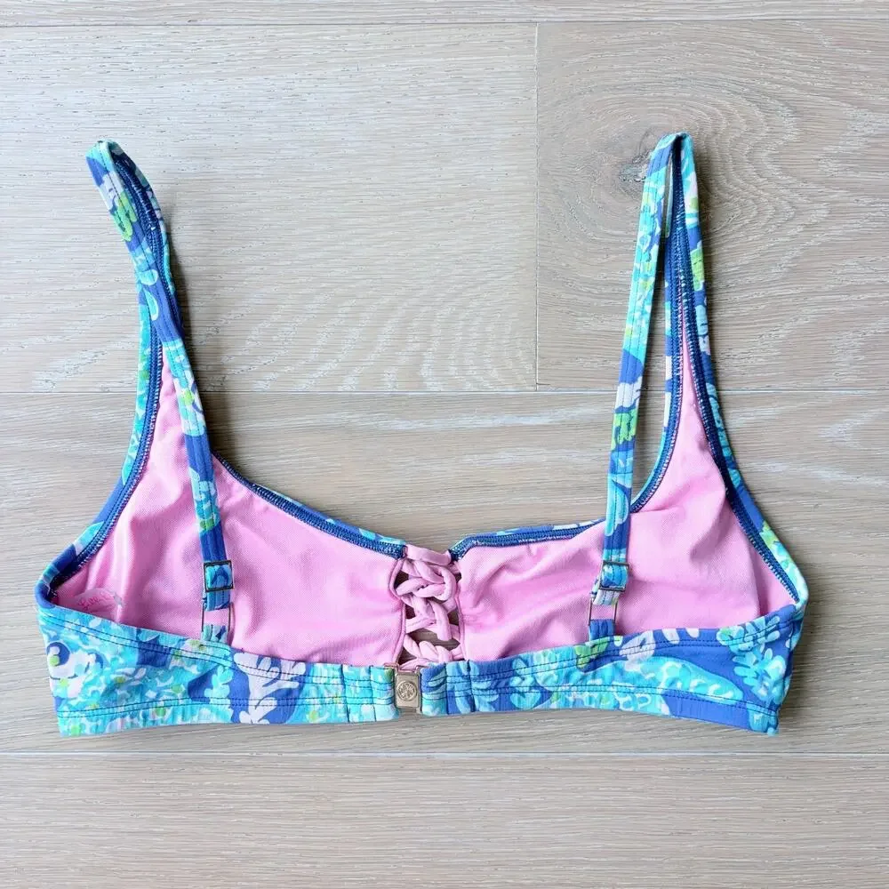 Lilly Pulitzer Gemmini Turtle Villa Bikini Top sz 6
